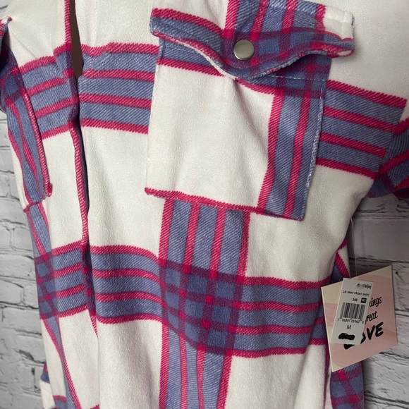 The Sweatshirt Project Pastel Plaid Button Front Shacket W/Pockets! Medium NWT - Picture 3 of 9